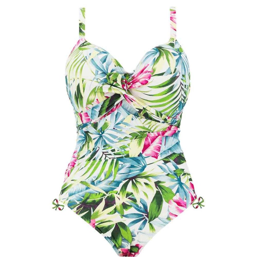 Swimwear Fantasie Swim | Langkawi Underwired Adjustable Leg Twist Front Swimsuit - Fs501731 White