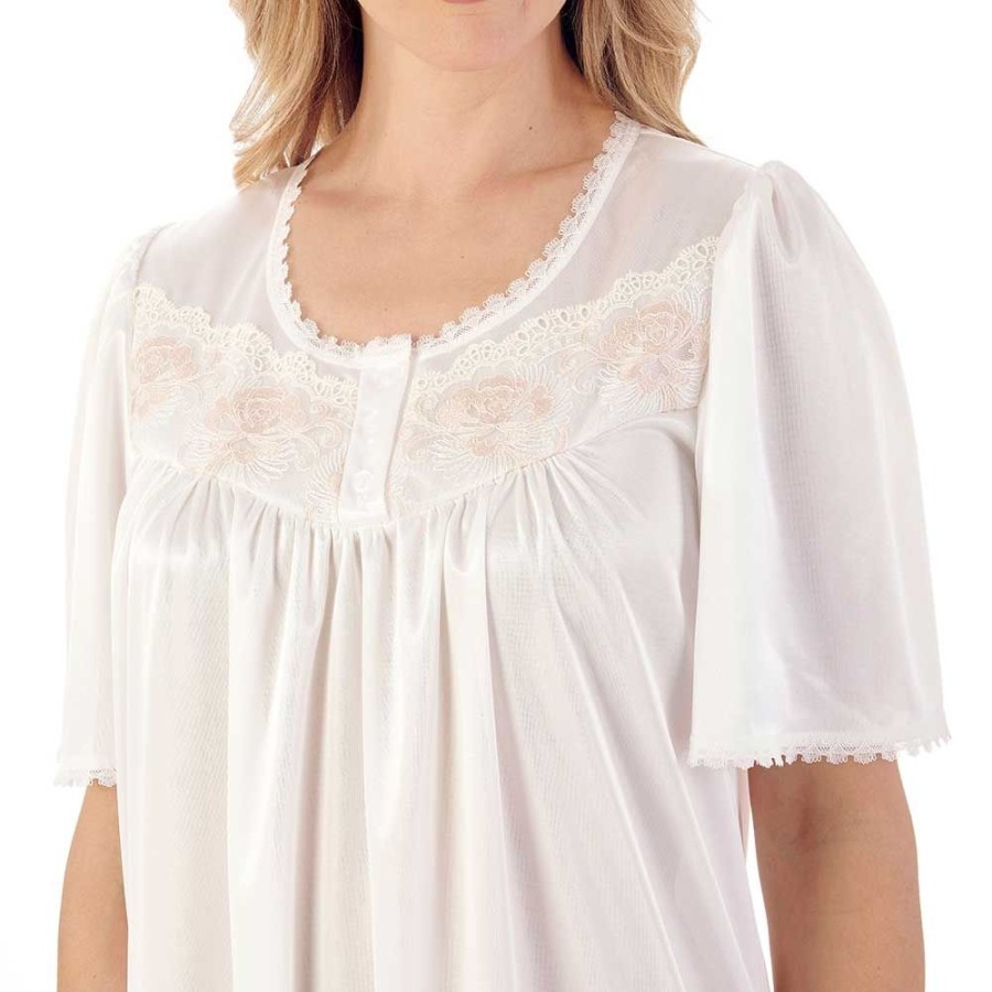 Nightwear Slenderella | Slippy Short Sleeve 45 Inch Nightdress - Nd55401