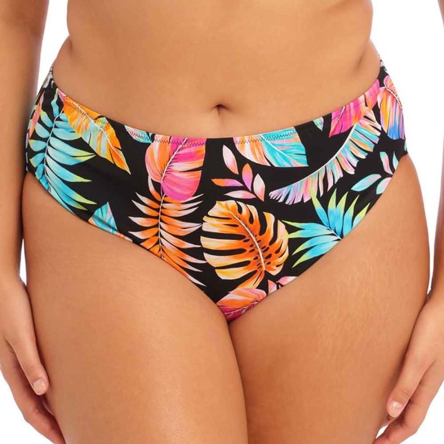 Swimwear Elomi Swim | Tropical Falls Mid Rise Bikini Briefs - Es801572 Black