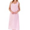 Nightwear Slenderella | Seersucker Broad Strap Gathered Yoke 46 Inch Nightdress - Nd01222