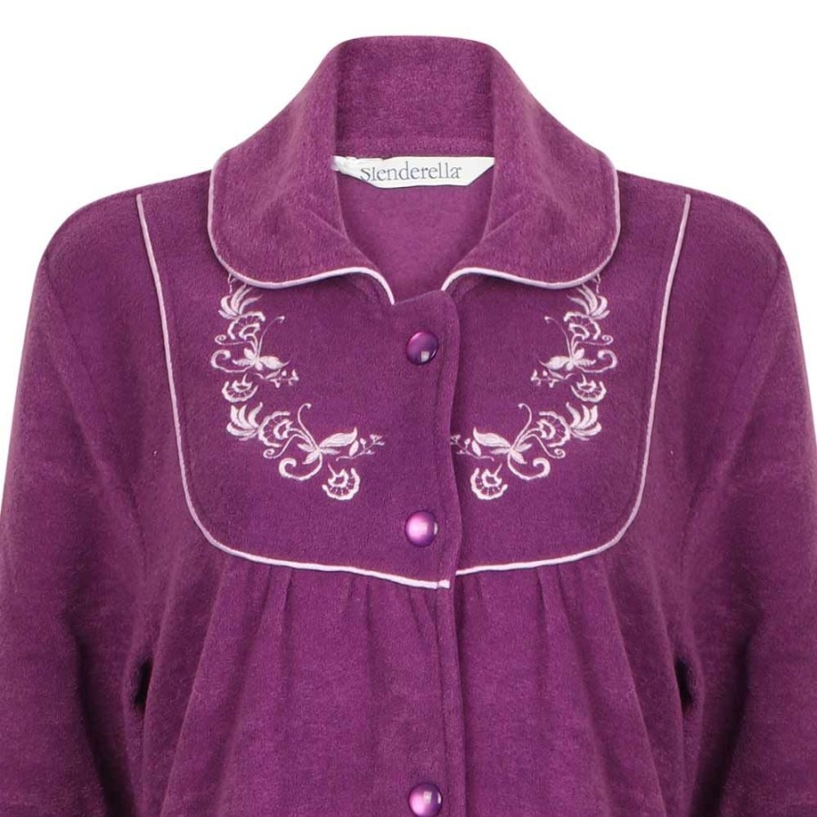 Nightwear Slenderella | Elegant Button Up Front Fleece Housecoat - Hc2326