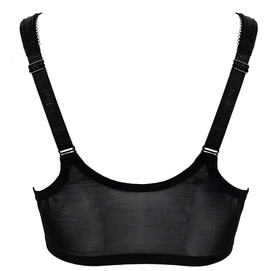 Bras Berlei | Beauty Stripe Non Wired Front Fastening Minimiser Bra - B547 Black/Grey