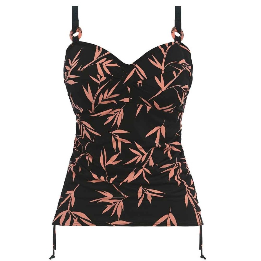 Swimwear Fantasie Swim | Luna Bay Underwired Twist Front Tankini Top - Fs502454 Lacquered Black