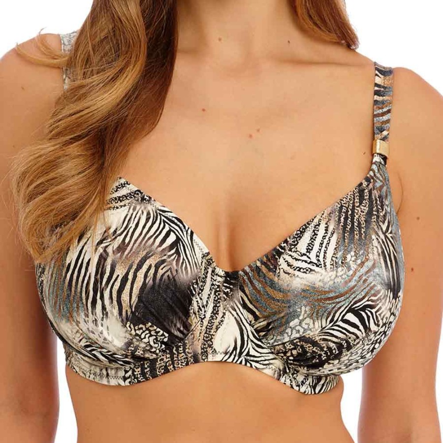 Swimwear Fantasie Swim | Seraya Sands Underwired Full Cup Bikini Top - Fs503701 Monochrome