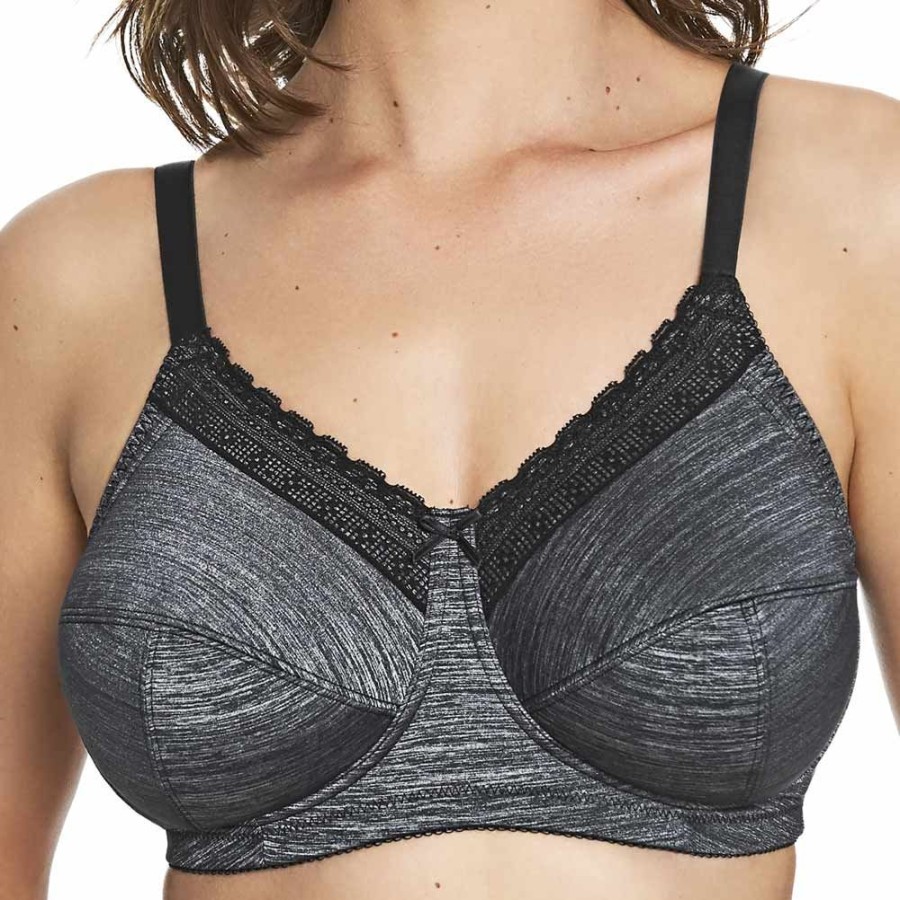 Bras Royce | Luna Wirefree Fuller Bust Firm Support Bra - 1355 Grey Marl