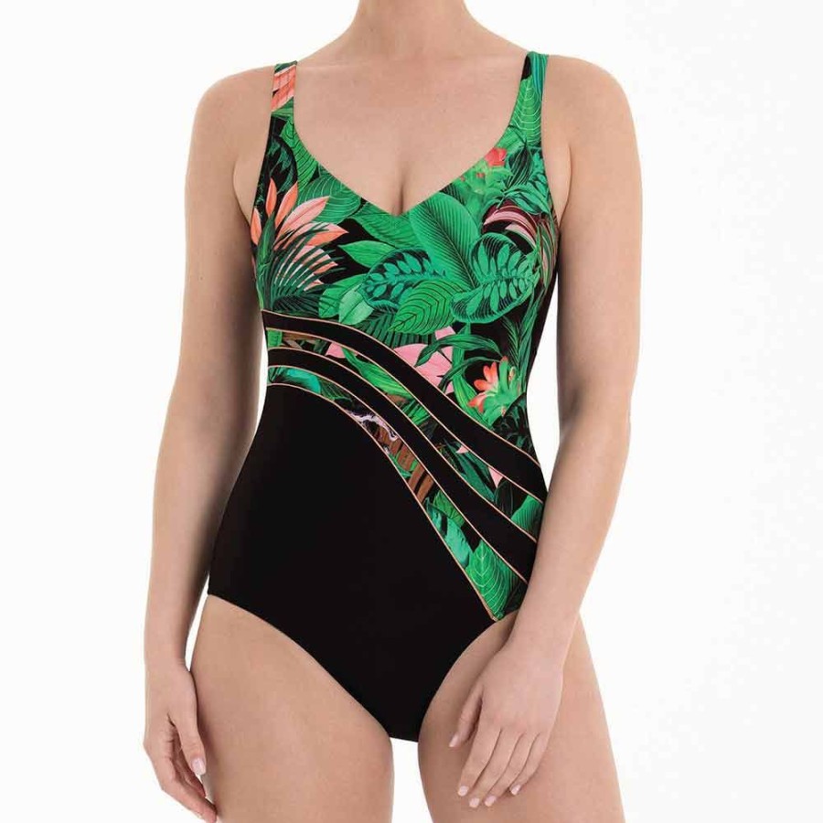 Swimwear Anita Comfort | Jungle Groove Luella Soft Cup Shaping Swimsuit - 7379 Emerald