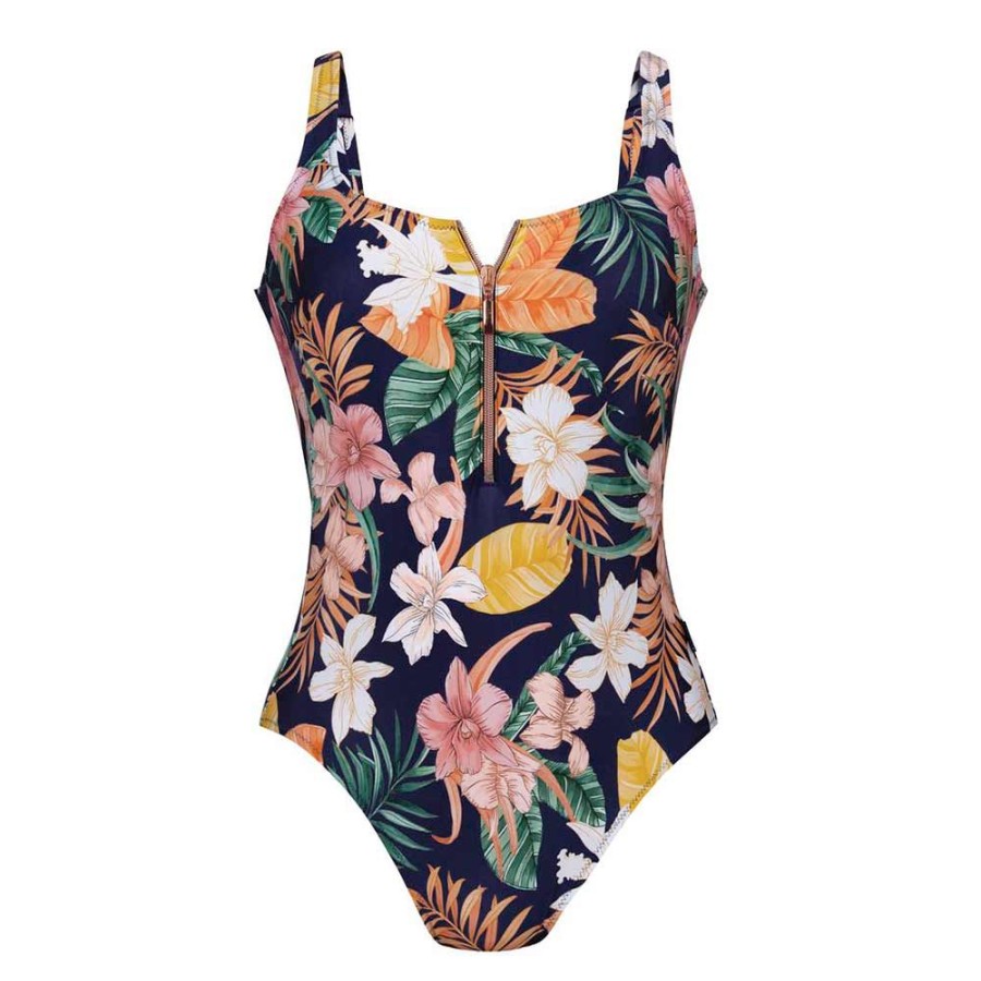 Swimwear Anita Rosa Faia | Tropical Sunset Elouise Soft Cup Swimsuit - 7714 Deep Lagoon