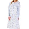 Nightwear Slenderella | Floral Brushed Cotton Long Sleeve 43 Inch Nightdress - Nd02210