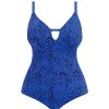 Swimwear Elomi Swim | Pebble Cove Non Wired Plunge Swimsuit - Es801143 Blue