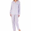 Nightwear Slenderella | Sketch Floral Long Sleeve Tailored Cotton Pyjama Set - Pj02103