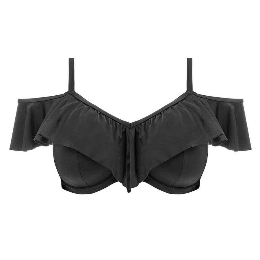 Swimwear Elomi Swim | Plain Sailing Underwired Ruffle Bikini Top - Es7283 Black