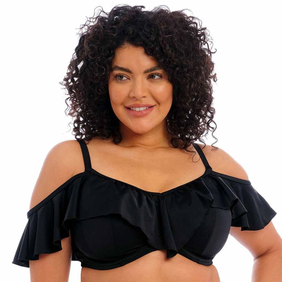 Swimwear Elomi Swim | Plain Sailing Underwired Ruffle Bikini Top - Es7283 Black