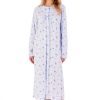 Nightwear Slenderella | Spring Garden Long Sleeve Button Through Cotton 46 Inch Nightdress - Nd02108