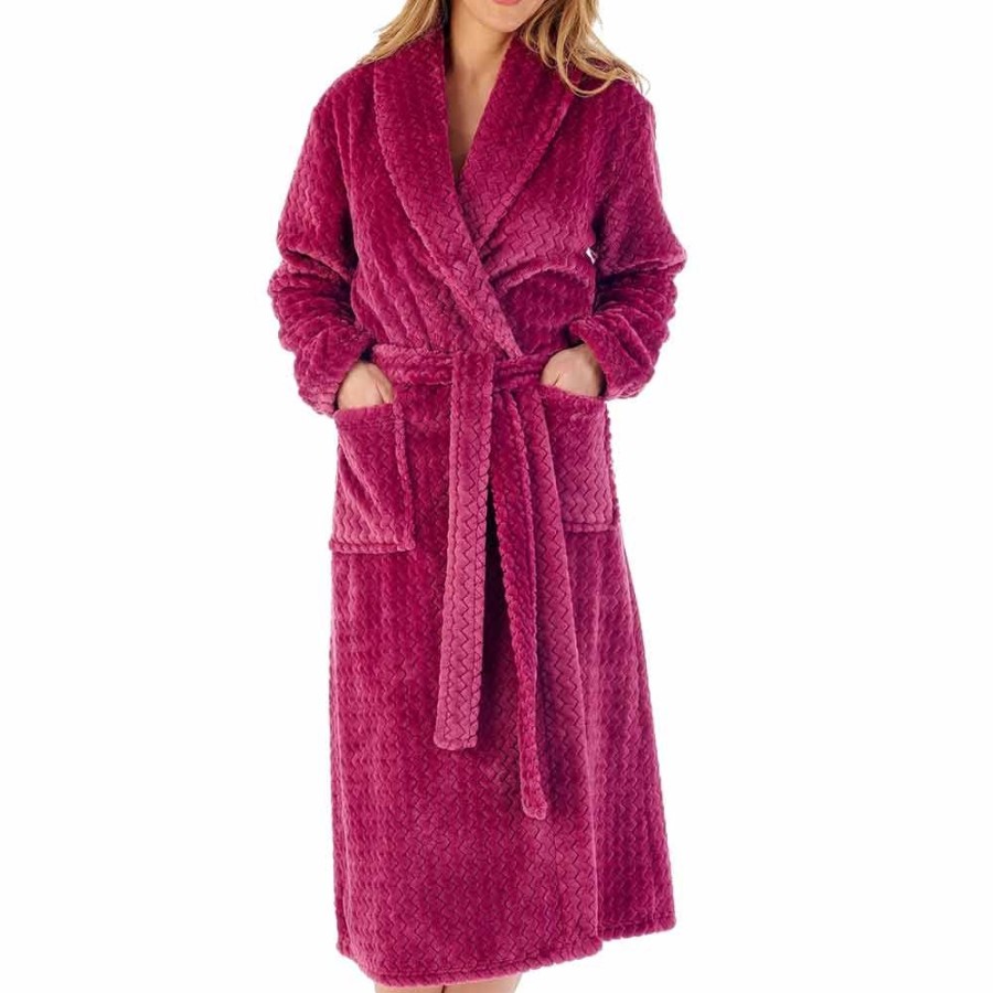 Nightwear Slenderella | Zig-Zag Fleece Wrap 46 Inch Housecoat - Hc02318