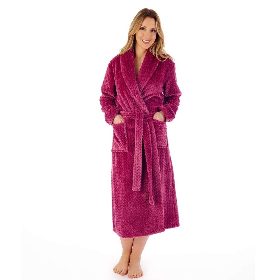 Nightwear Slenderella | Zig-Zag Fleece Wrap 46 Inch Housecoat - Hc02318