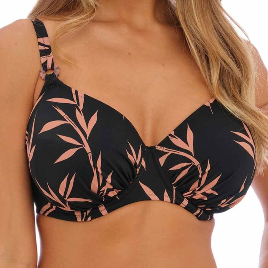 Swimwear Fantasie Swim | Luna Bay Underwired Full Cup Bikini Top - Fs502401 Lacquered Black