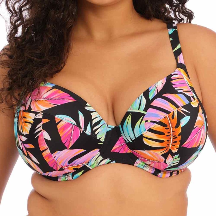 Swimwear Elomi Swim | Tropical Falls Underwired Plunge Bikini Top - Es801502 Black