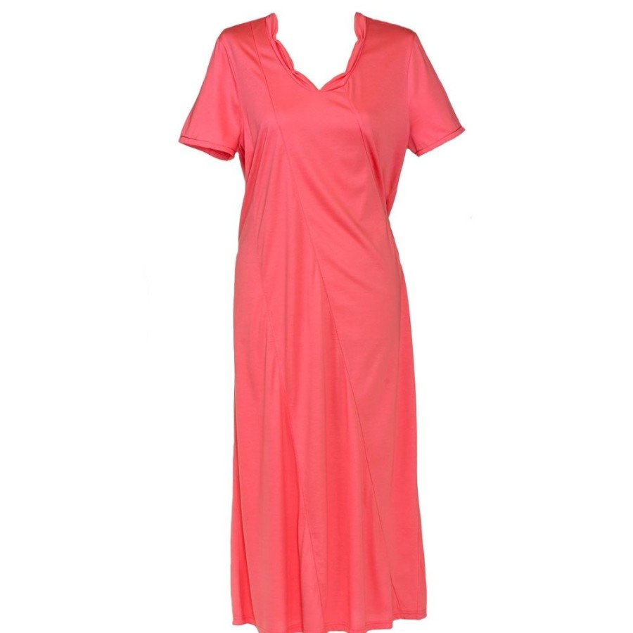 Nightwear Charmor | Short Sleeve Classic V-Neck Nightdress - 321104