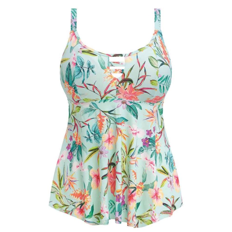 Swimwear Elomi Swim | Sunshine Cove Wirefree Tankini Top - Es801861 Aqua