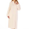 Nightwear Slenderella | Flannel Fleece Zip Through Warm Housecoat - Hc4340