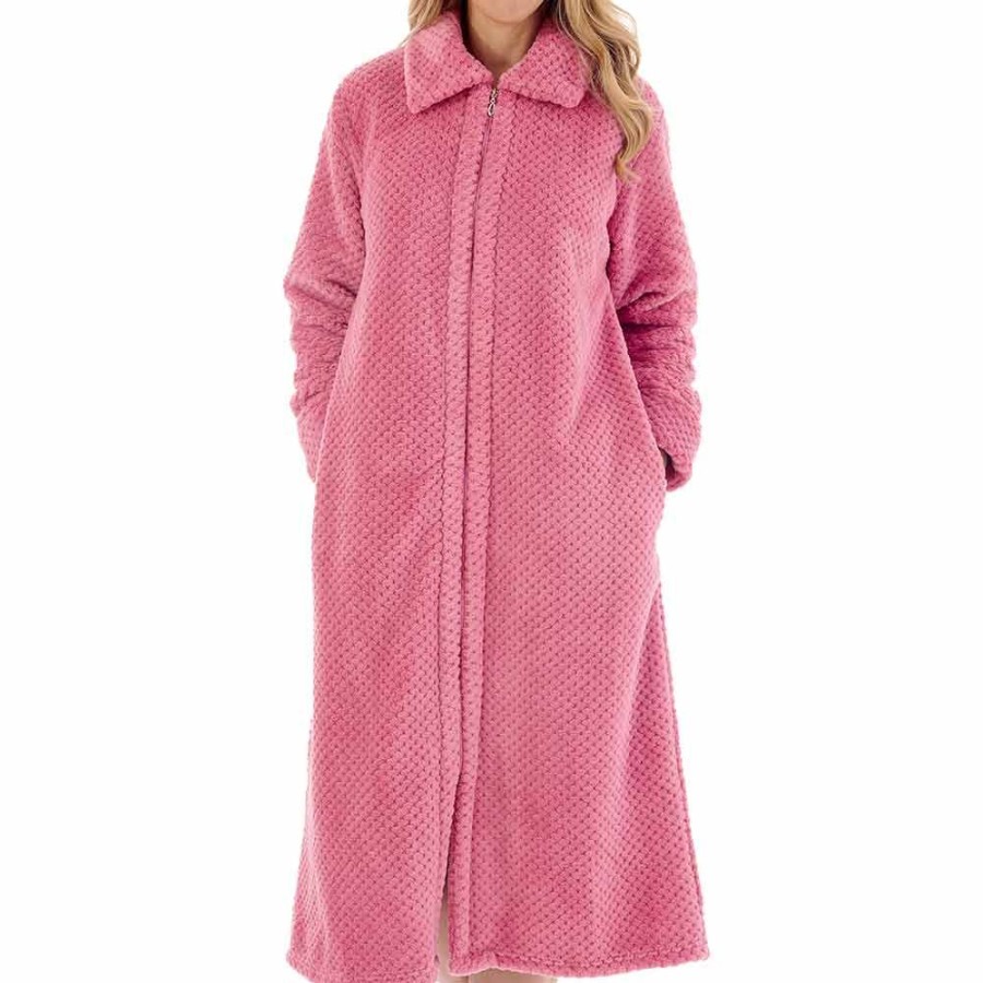 Nightwear Slenderella | Luxury Waffle Fleece Zip Opening Housecoat - Hc4326