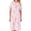 Nightwear Slenderella | Large Floral Short Sleeve 42 Inch Cotton Nightdress - Nd01132