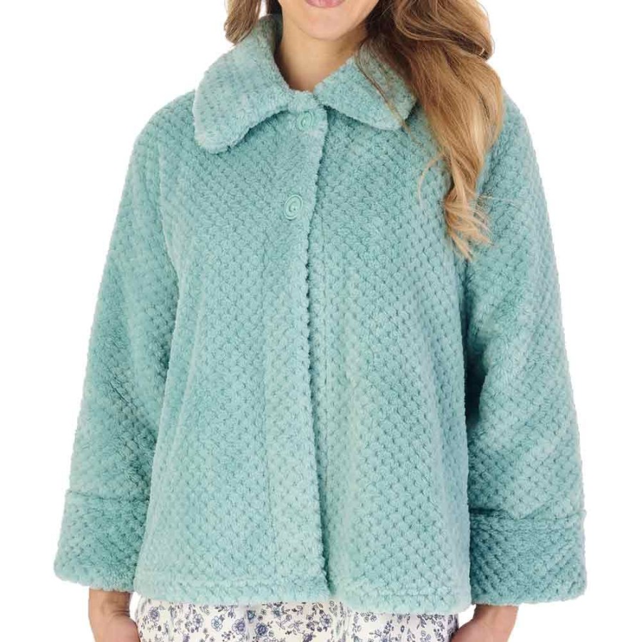 Nightwear Slenderella | Luxury Waffle Fleece Button Opening Bedjacket - Bj4325