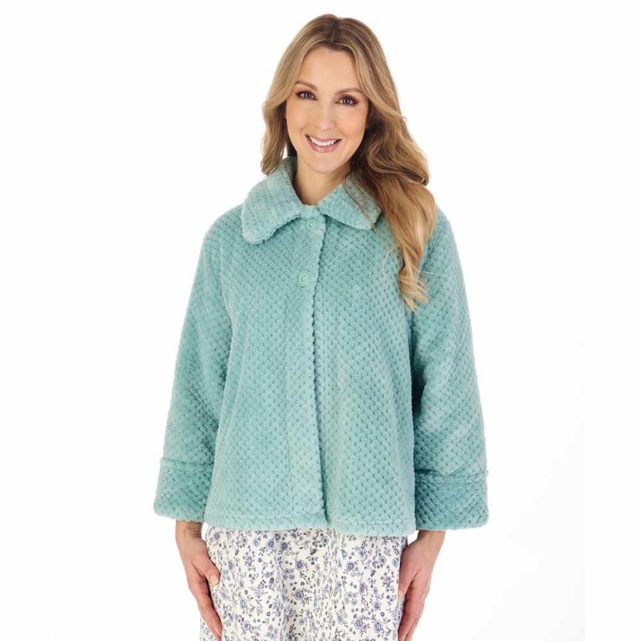 Nightwear Slenderella | Luxury Waffle Fleece Button Opening Bedjacket - Bj4325