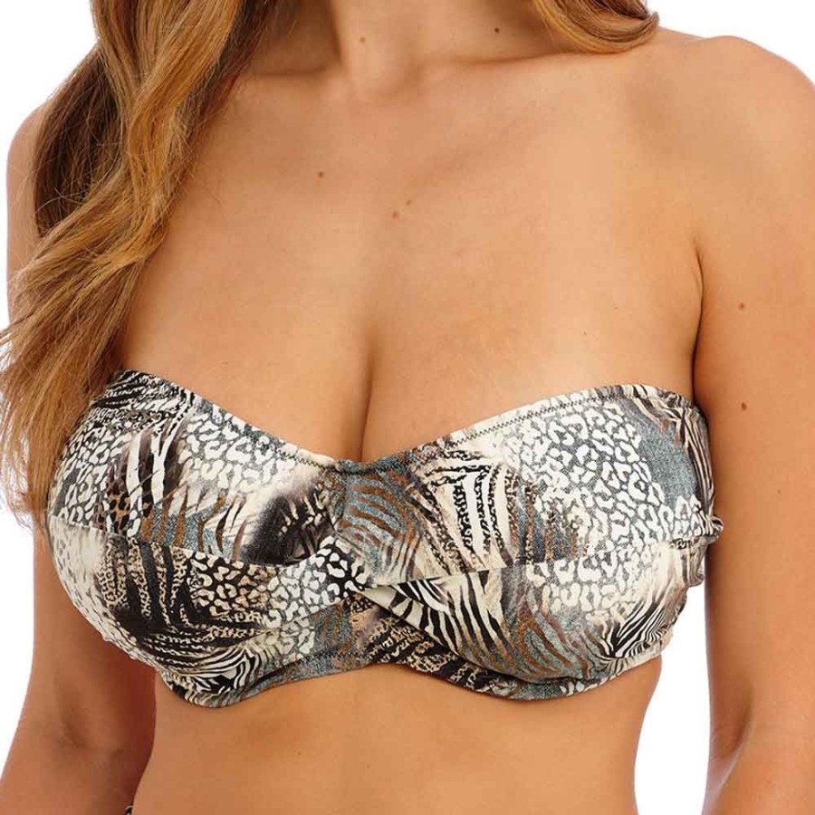 Swimwear Fantasie Swim | Seraya Sands Underwired Bandeau Bikini Top - Fs503709 Monochrome