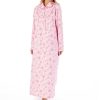 Nightwear Slenderella | Floral Brushed Cotton Longer Length Collar 51 Inch Nightdress - Nd02212