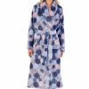 Nightwear Slenderella | Bold Floral Flannel Fleece Wrap 46 Inch Housecoat - Hc02313