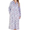 Nightwear Slenderella | Aconite Zipped Front Flannel Fleece 46 Inch Housecoat - Hc04312